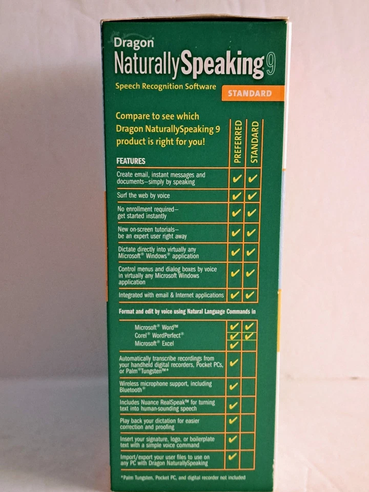 Dragon Naturally Speaking Version 9 Headset Included NEW UNOPENED - Image 3 of 4
