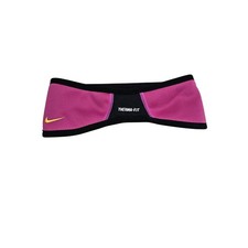 Nike Therma Fit Fleece Headband Ear Warmer Pink Yellow Logo Live Strong Running
