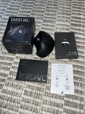 ProtoArc EM01 NL Ergonomic Bluetooth Wireless Trackball Mouse Rollerball Thumb