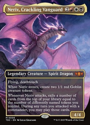 1x Lightly Played, English Neriv, Crackling Vanguard - Foil - Borderless - Comma