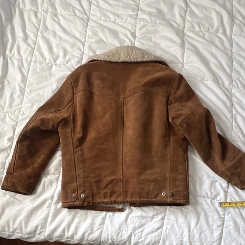 Schott NYC Rancher Brown Suede Shearling Lined Western Jacket Men’s 40 image 10