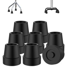 Rubber Cane Tips 8 Pack Non-Slip Quad 1/2 Inch Replacement Foot for Walking