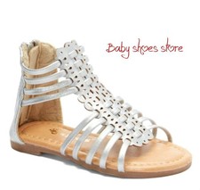 Infant Toddler Girls Silver Gladiator Sandals Size 5,6,7 New
