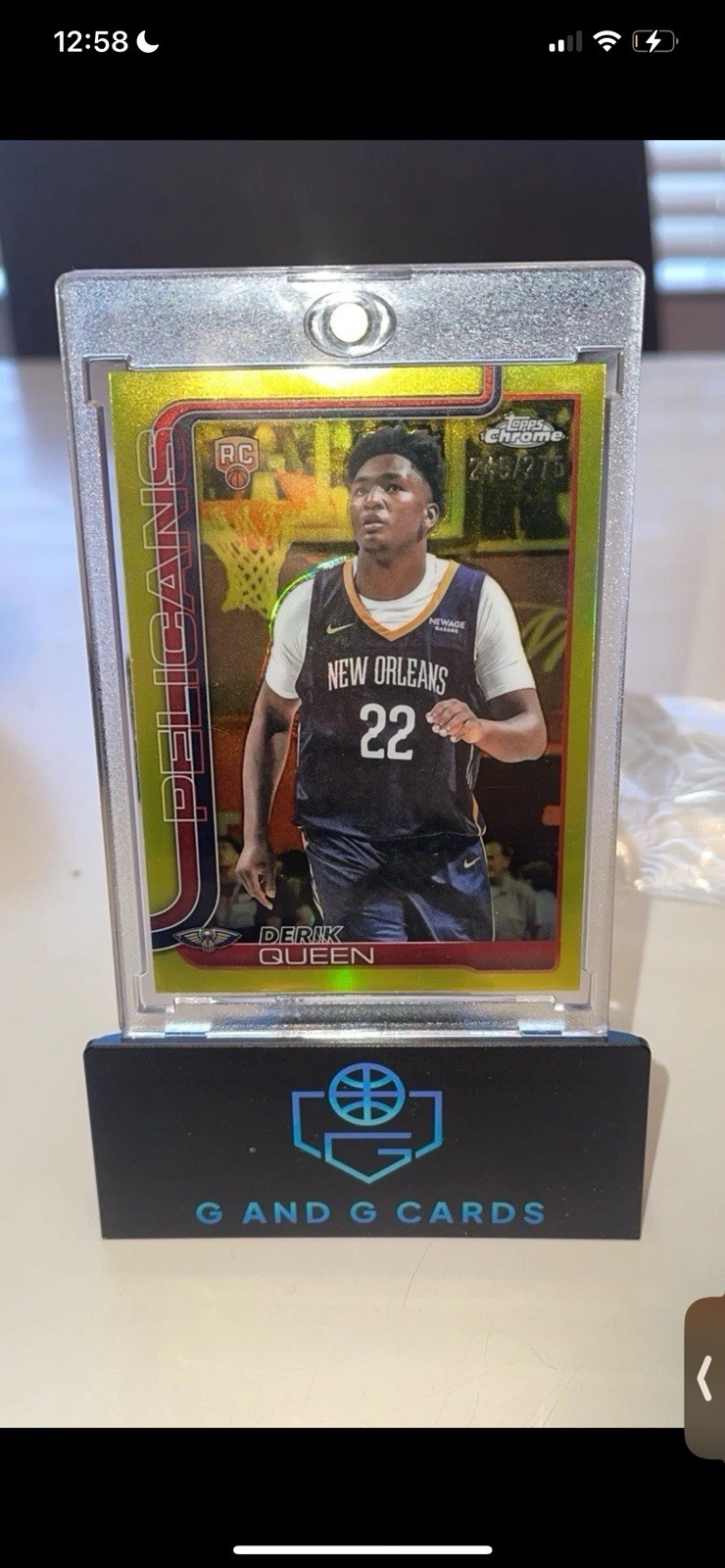 2025-26 Topps Chrome - Derik Queen #263 Yellow Refractor /275 (RC)