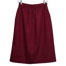 Vintage 100 Wool Midi Skirt Heritage Preppy Dark Academia Tagged 12 25" Waist 