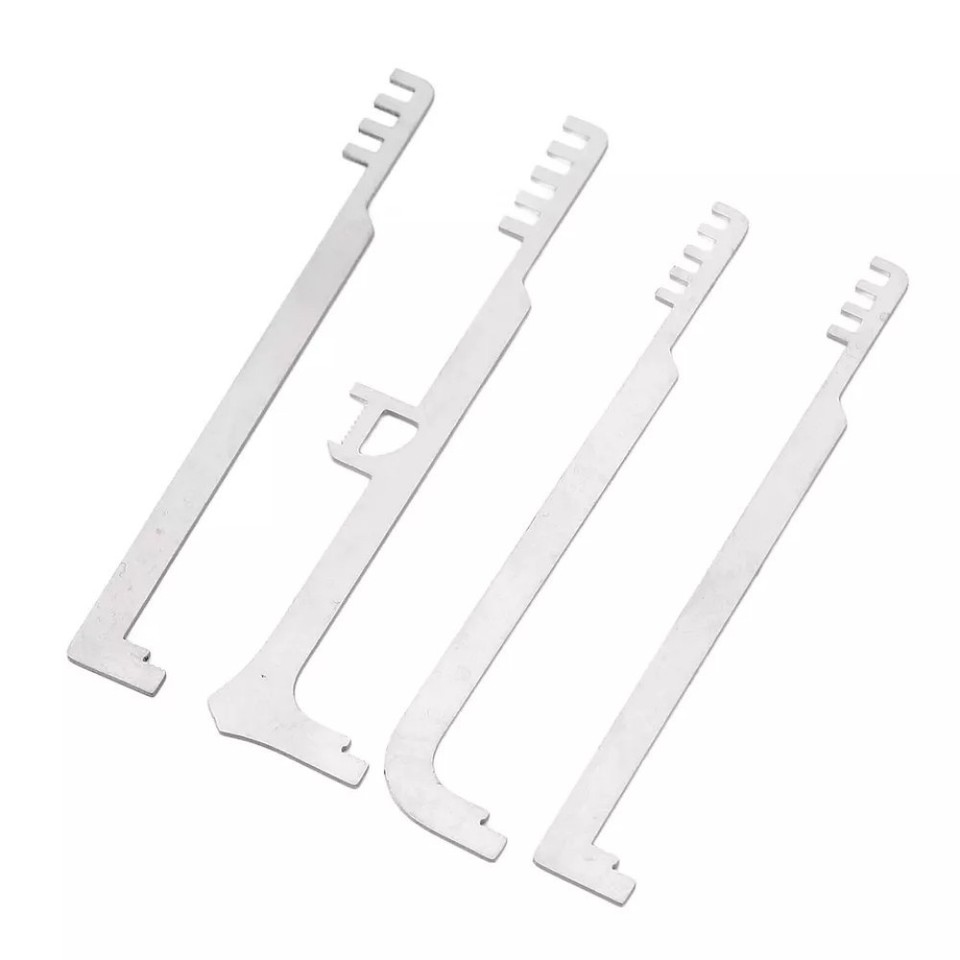 4PCS Comb Lock Picks Metal Teeth Tools Portable Stainless Steel Pick ...