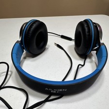 AILIHEN C8 Wired On-Ear Headband Headphones 3.5mm Jack Mic Black/Blue