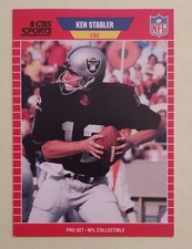 Ken Stabler HOF  1989 Pro Set Card, #18, Oakland Raiders, CBS Sports Announcer