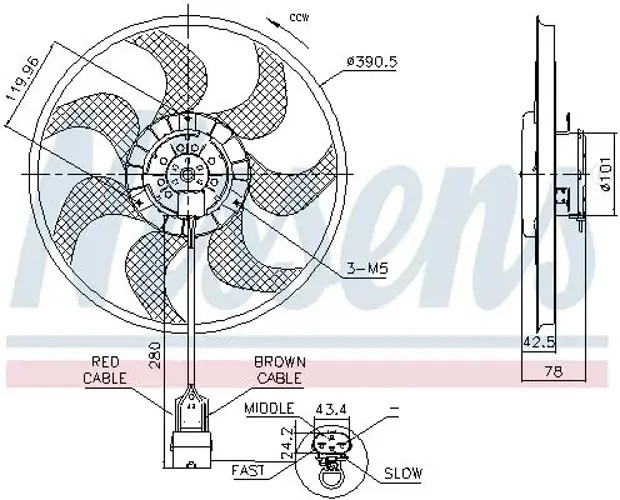 Radiator fan Single Fan 850074 NISSENS for OPEL ASTRA H Estate ASTRA H
