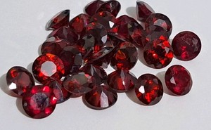 7 mm Round Red Garnet CZ Cubic Zirconia 25 Pieces