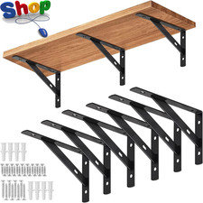 Black Heavy Duty Shelf Brackets wi Screws,150Mm X 95Mm(6 Pcs),Used for Radiator.