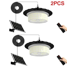 Solar Pendant Light Outdoor&Indoor Hanging Light Waterproof for Barn Shed Garden