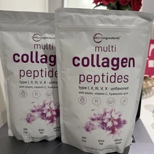 Multi  Collagen Peptides 1,11,111,V,X Unflavored  Biontin , Vitamin C(2pack 1.lb
