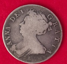 1707 E Mint Queen Anne Silver Half Crown Scarce Early British Issue