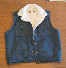 MENS Wrangler Sherpa Lined Denim Vest  74131PW Size Large