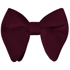 Branduce Oversize Velvet Burgundy Bow Tie for Men Pre-tied general, 