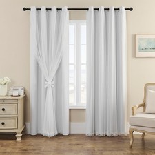 Blackout Curtains Set - 90 -95 Light Blocking, White, 52" x 120" - 2 Panels