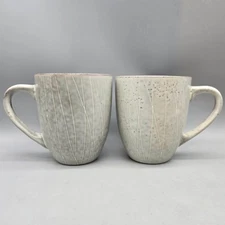 2 Project 62 Solene Stoneware Coffee Mugs Cups Gray w/White Lines, Speckled 