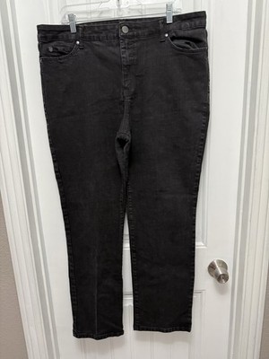 Bandolino Jeans Womens 18W Black Mandie Straight Leg High Rise Denim (48-5)