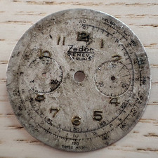 Quadrante orologio cronografo Zedon Geneve 17 Rubis 32,3 mm (usato e perno...