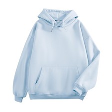 Oversized Basic Hoodie For Women Solid Color Plain Sweatshirt Loose Fit Hoode...