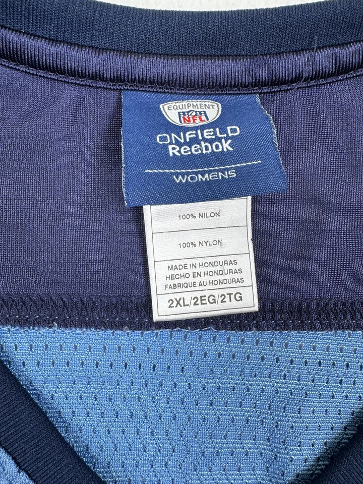 Camiseta de fútbol americano para mujer Tennessee Titans 2XL azul NFL Reebok Cortland Finnegan 31 Foto 4 de 4