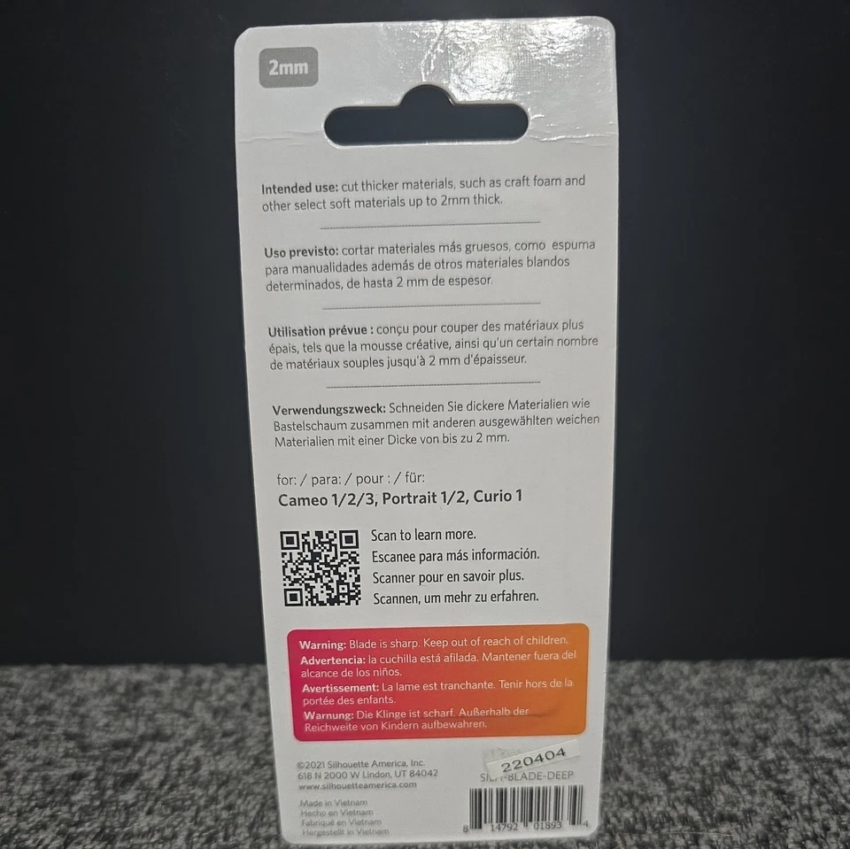 Hoja de corte profundo Silhouette 2 mm hoja de seda hoja profunda camafeo retrato curiosidad NUEVO Foto 2 de 2