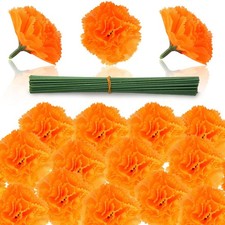 DIYASY Marigold Flowers Bulk, 50 Pcs Artificial Silk Marigolds with Stems Fake O