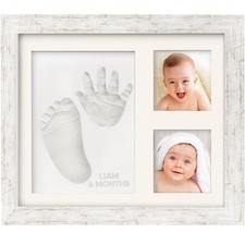 Baby hand footprint keepsake clay frame kit