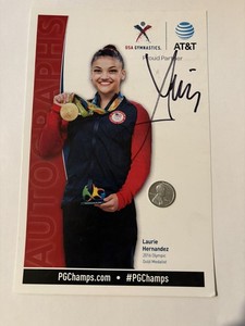 autograph hand signed Authentic Laurie Hernandez