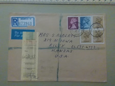 GB Postal History:  Jun 1988 REGISTERED AIRMAIL to USA £1.79 paid