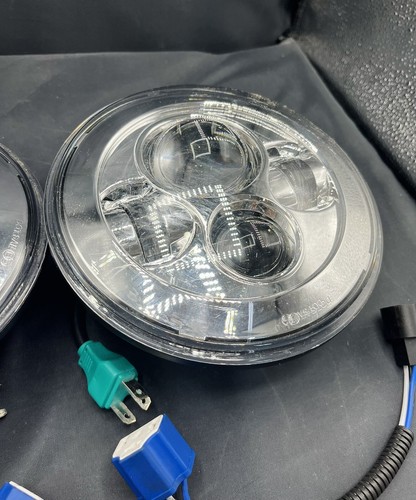 LX-LIGHT DOT Silver 7 Inch Round LED Headlights with EMC Compatible with Jeep... - Picture 3 of 5