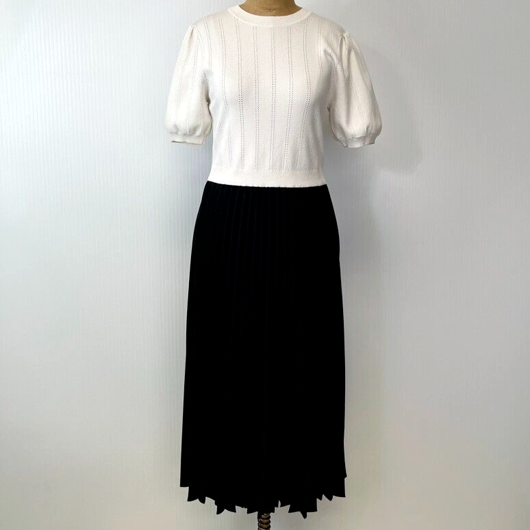 Ted Baker Dress Women 8 Maxi Color Block Accordion Pleat Shift Work Core 3  UK