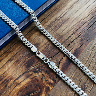 #ad #ad Real Solid 925 Sterling Silver Miami Cuban Mens Boys Chain Bracelet or Necklace $169.99