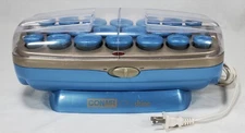 Conair Ion Shine Hot Rollers 20 Curlers Flocked Velvet Blue 3 Size Pageant Cheer