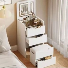 Mobile Toeletta Postazione Trucco Con Specchio Luci e Sgabello Nascosto Cassetti