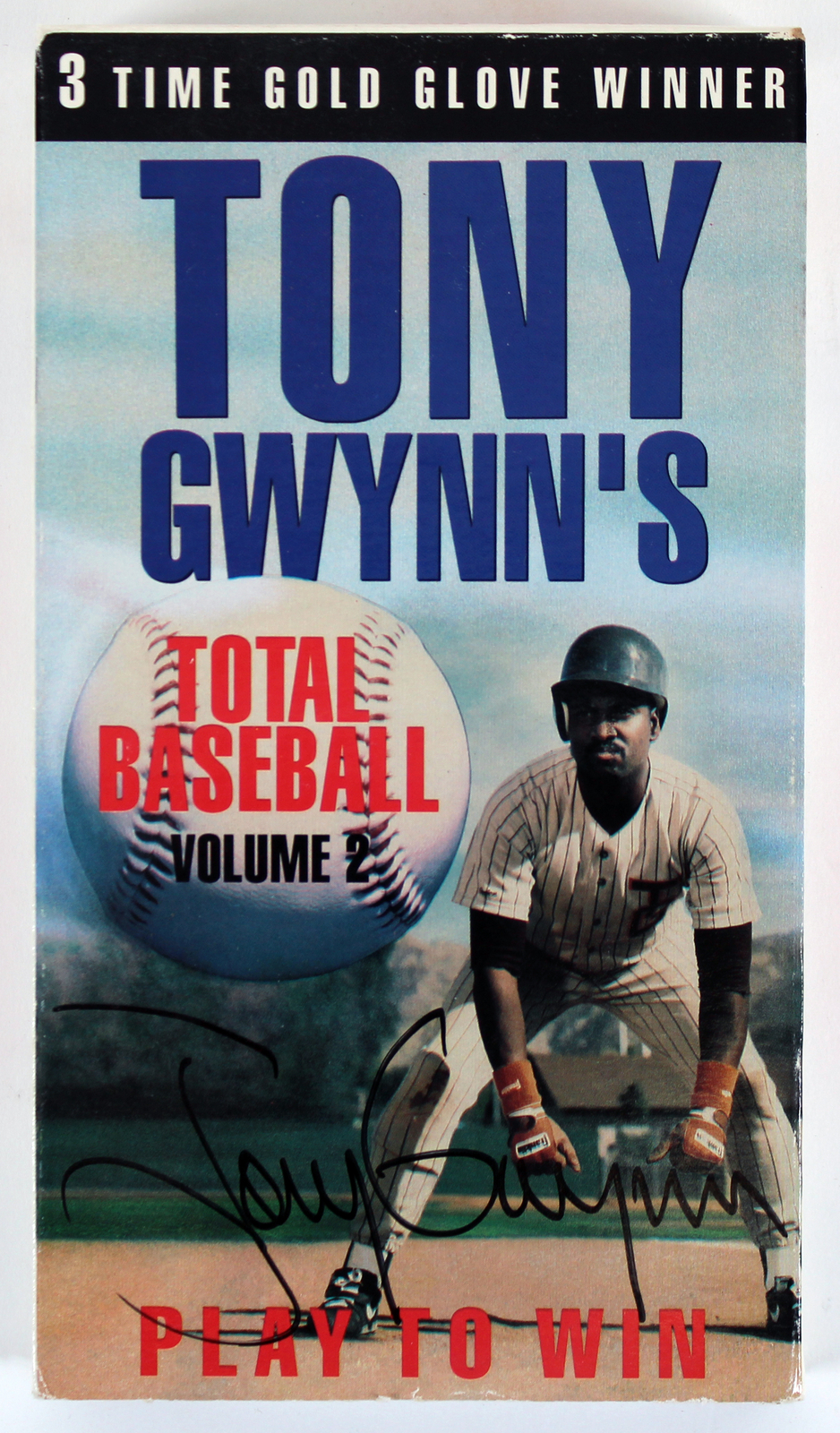 Tony Gwynn Autographed Signed Padres Play To Win Total Baseball Volume 2 Vhs Tape Beckett 