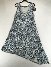 AVA & VIV Women's Tank Asymmetrical Dress Size 1X Rayon Spandex Swirl Blue