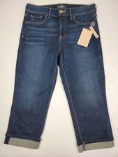 NWT NYDJ Marilyn Straight Capri Cuffed Indigo Blue Jeans Lift Tuck Women's 6 NEW