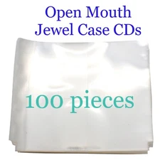 Open Mouth Outer Replacement Plastic Sleeves for CD Jewel Cases 100 pieces