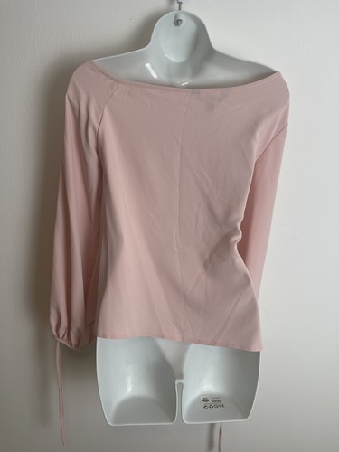 BNWT Lipsy Women’s London Pink Slash Neck Long Tie Sleeve Shirt Blouse Top UK 6 - Picture 5 of 9