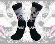 American Eskimo Cozy Knit Socks- Thick-Warm-Small-Small-Youth Shoe Size 12-5