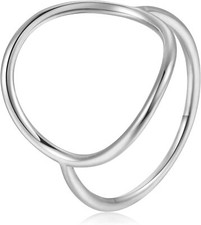Ladies Silver Vermeil Open Circle Ring in Sterling Silver Band Size 5-10