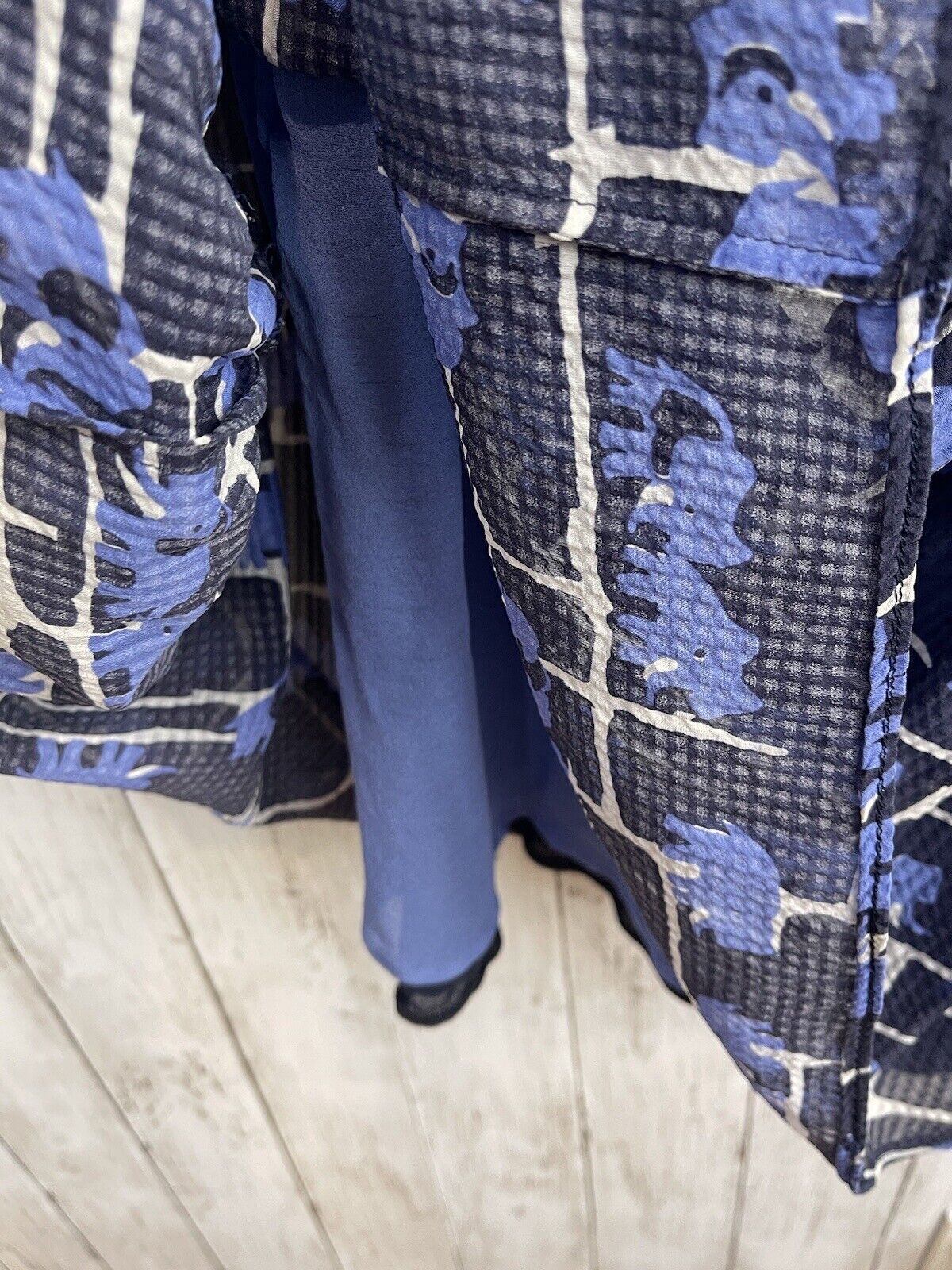 Calypso St Barth Dress Size Small Navy Blue Silk … - image 5