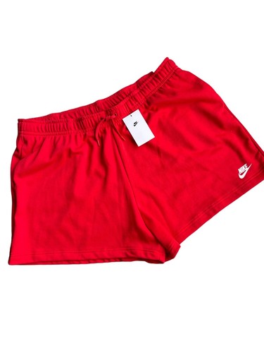 Nike Woman's Size 3X Active Wear Knit Red Shorts Standard Fit Mid Rise NWT