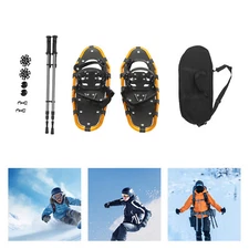 25 Inch Snowshoes, Snowshoes& Adjuatable Trekking Poles, Snowshoes for Adults