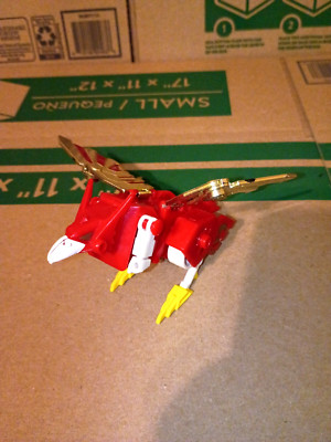Vintage 1997 Leader Shine Red Eagle Hawk Transforming Figure.