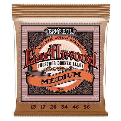 5 Pack! Ernie Ball 2144 Earthwood Acoustic Guitar Strings 13-56