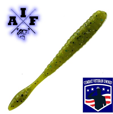 4” 20ct Bluegill Magic flat worm Drop Shot Ned Rig soft plastic bait - Main Image