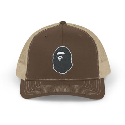 Vintage A Bathing Ape BAPE Embroidered Trucker Hat Mesh Snapback